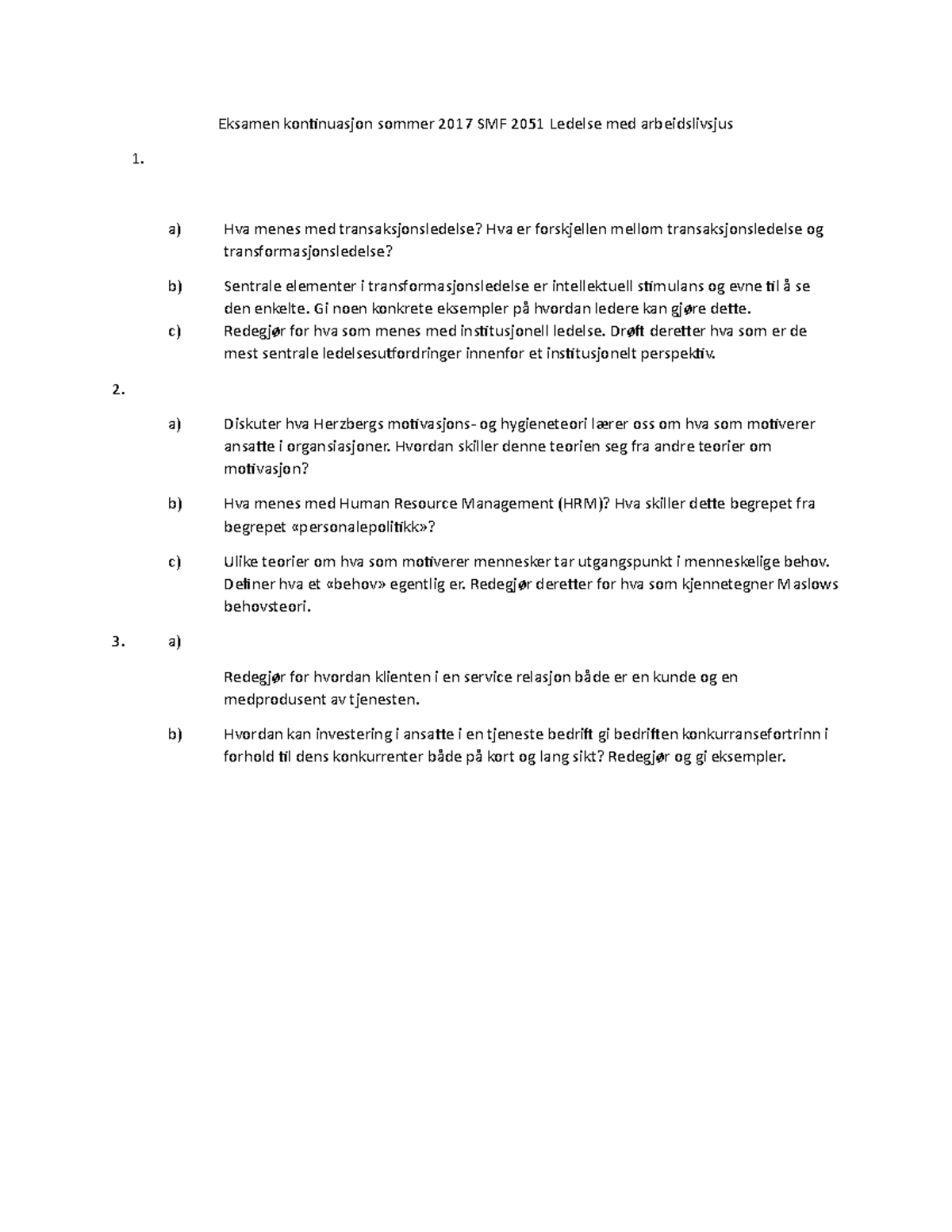 Eksamen August 2017, Spørsmål Og Svar - Eksamen Kontinuasjon Sommer ...