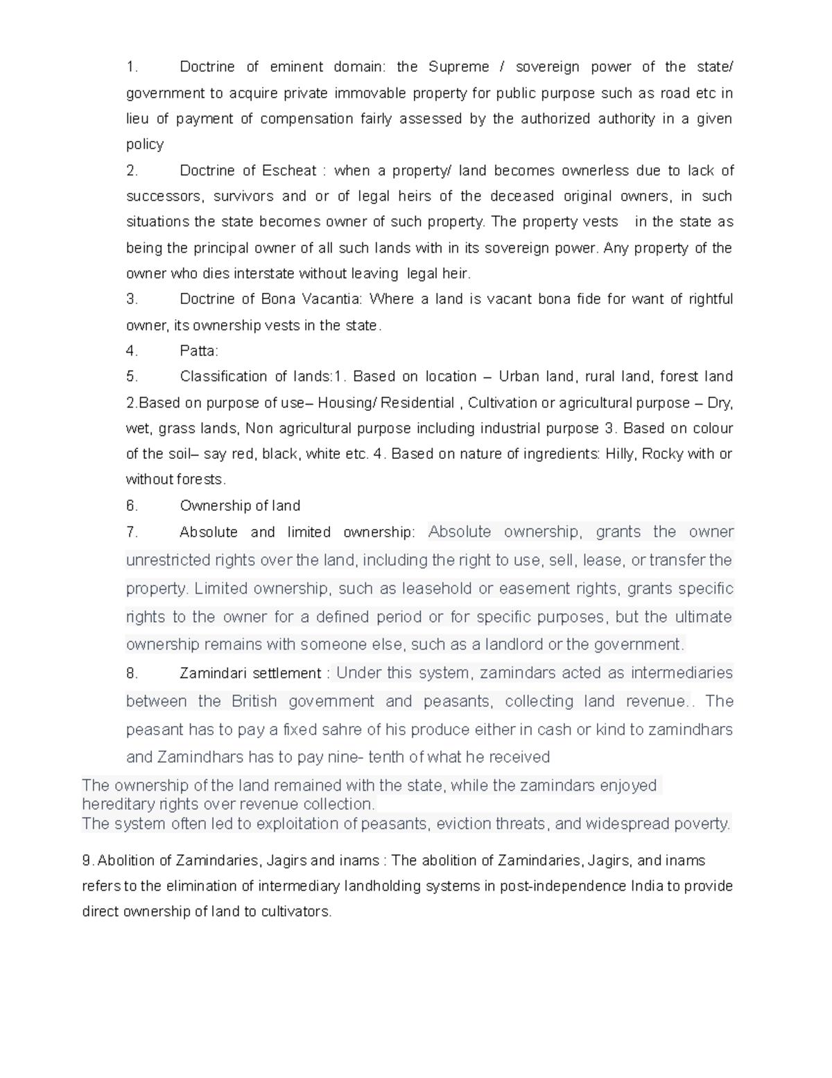 Land laws - Internals - 1. Doctrine of eminent domain: the Supreme ...