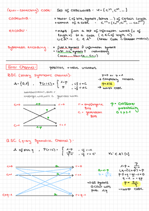 Channel Coding Cheatsheet - Studocu