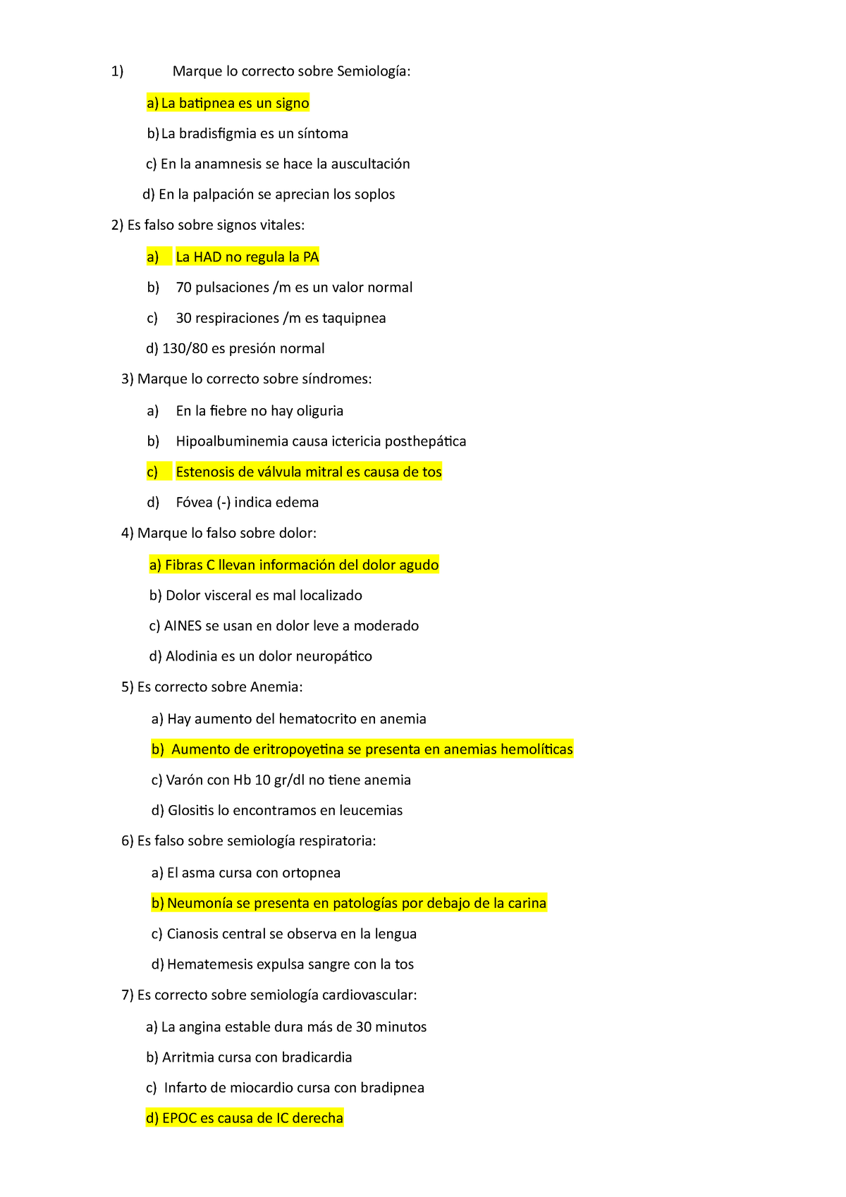 I Examen Semio - Parcial Parcial - Marque Lo Correcto Sobre Semiología ...