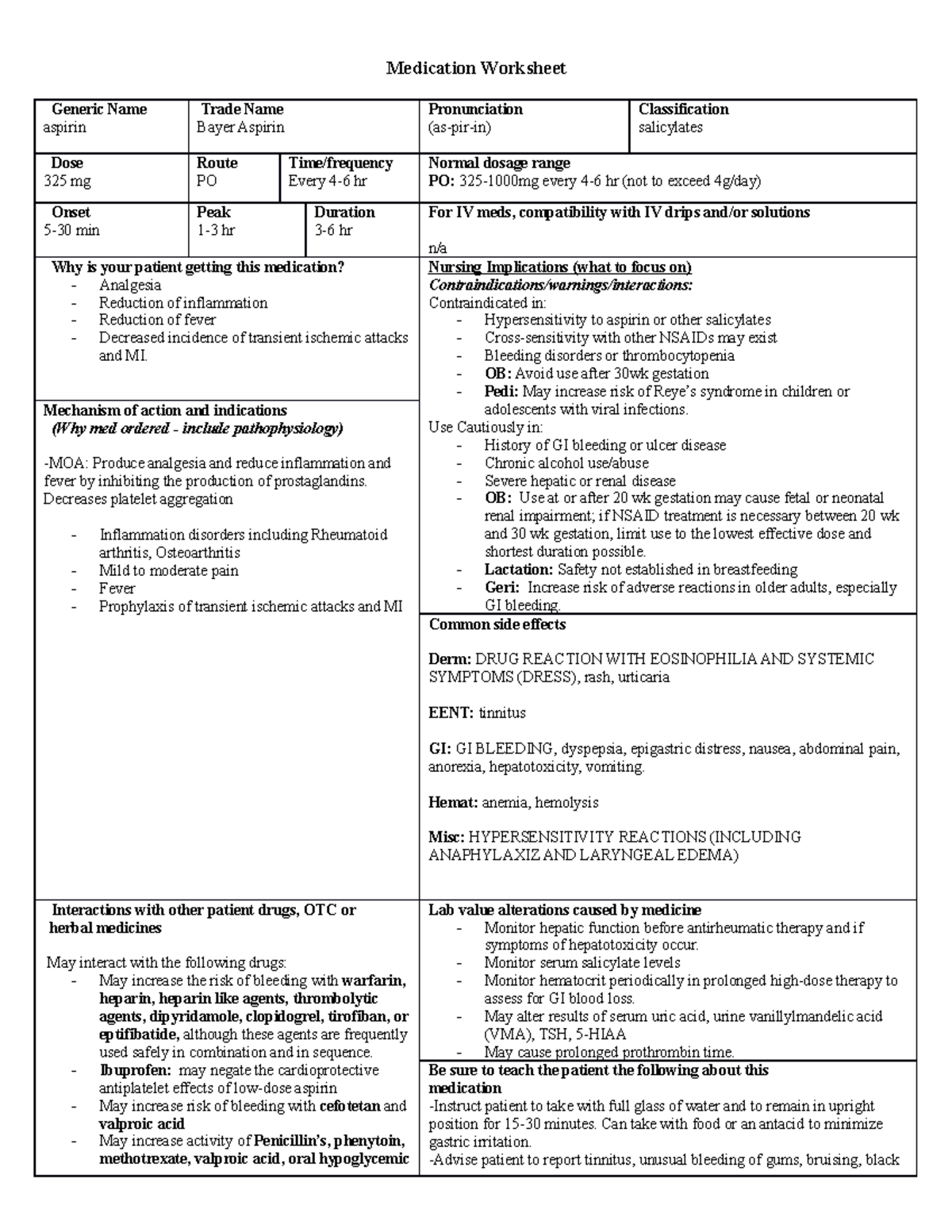 aspirin-drug-card-lkkkk-medication-worksheet-generic-name-aspirin