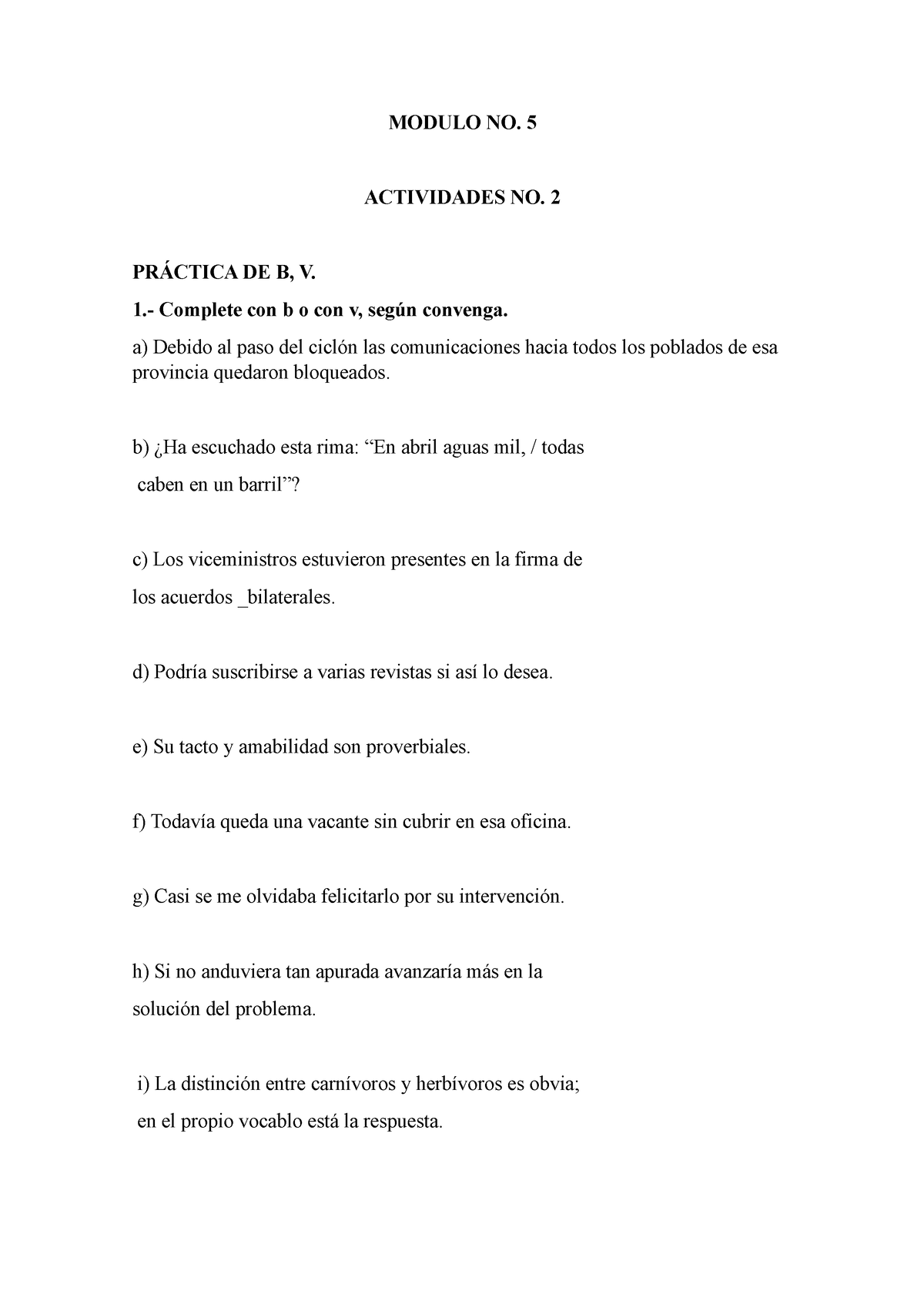 Activida NO. 2 Modulo NO. 5 - MODULO NO. 5 ACTIVIDADES NO. 2 PRÁCTICA ...