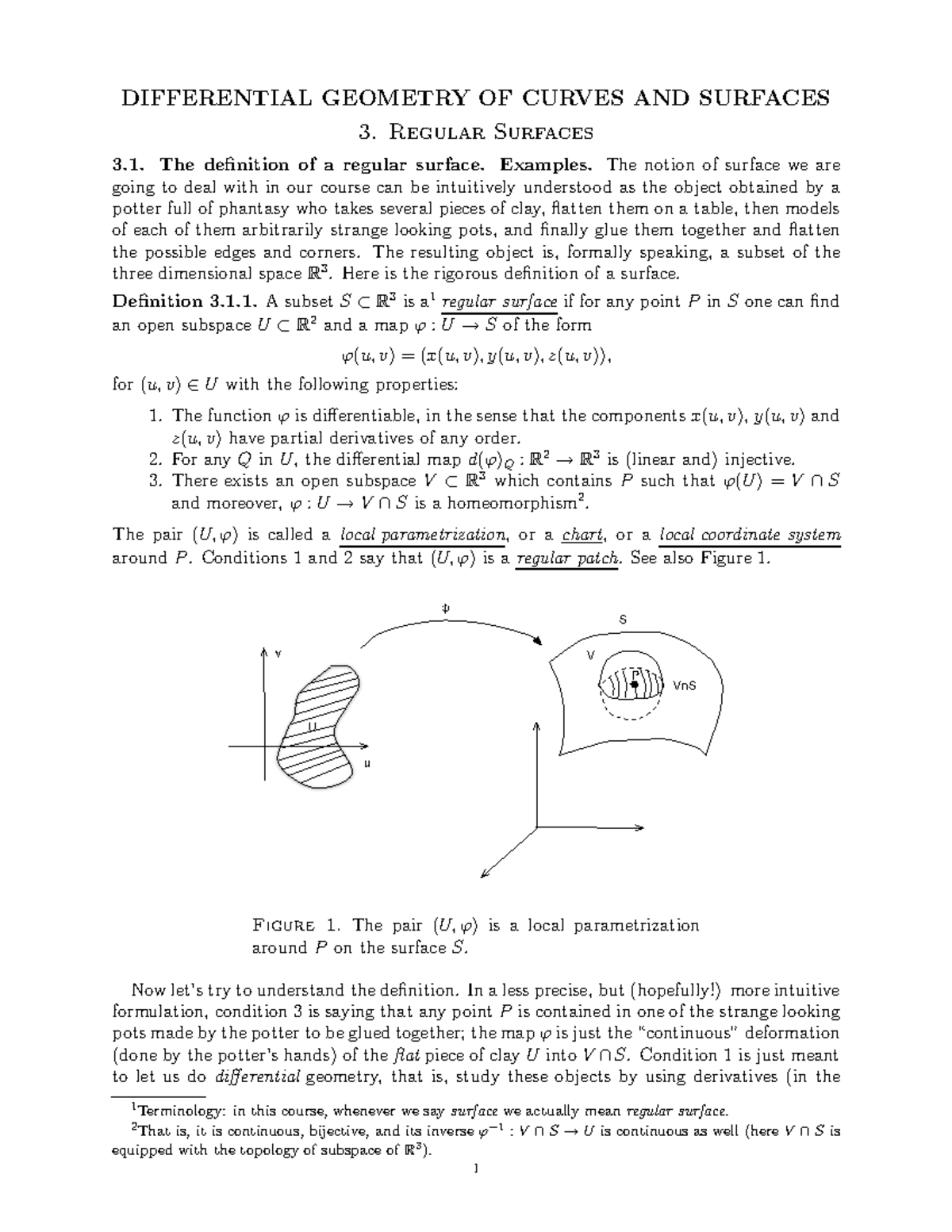 Cs3 Lecture note 3 DIFFERENTIAL GEOMETRY OF CURVES AND SURFACES 3