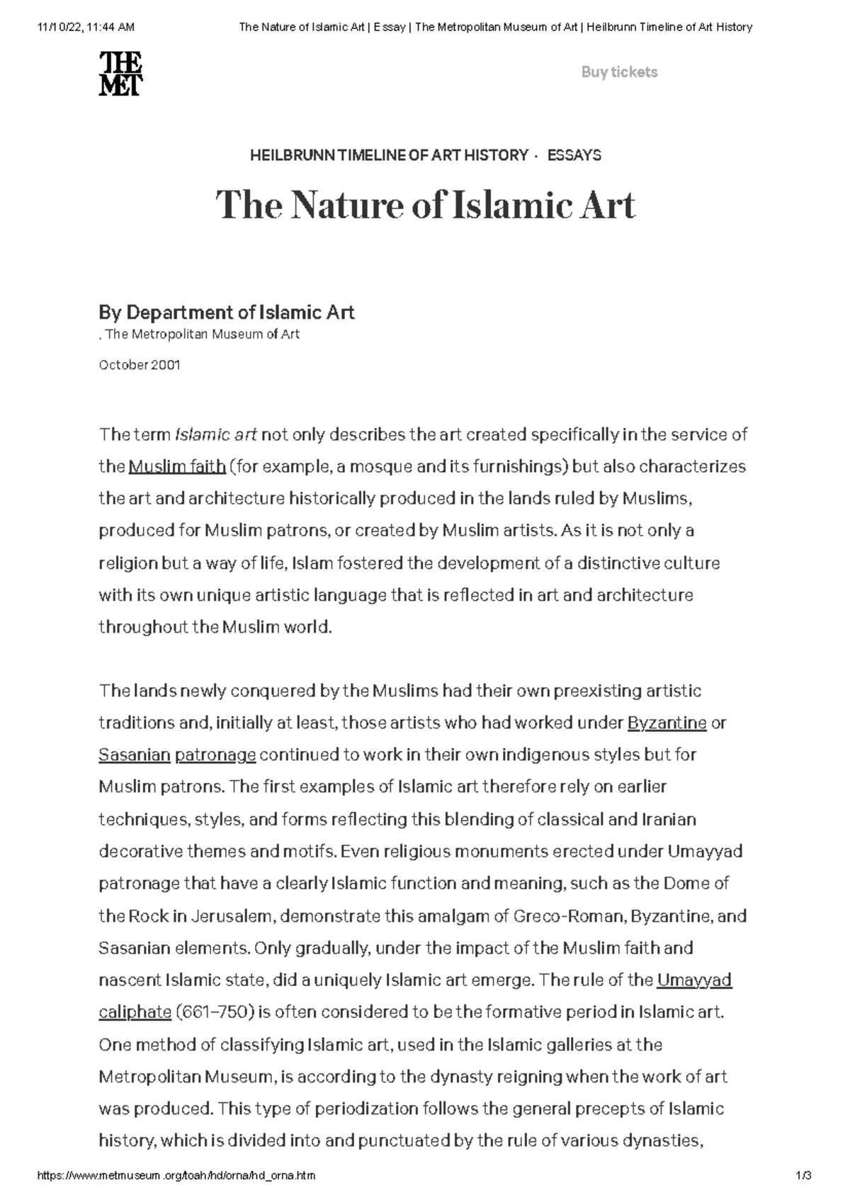The Nature of Islamic Art Essay The Metropolitan Museum of Art