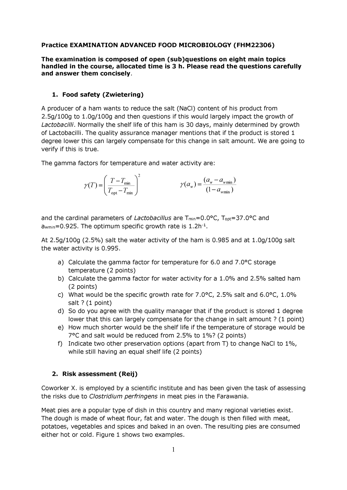 food microbiology essay questions