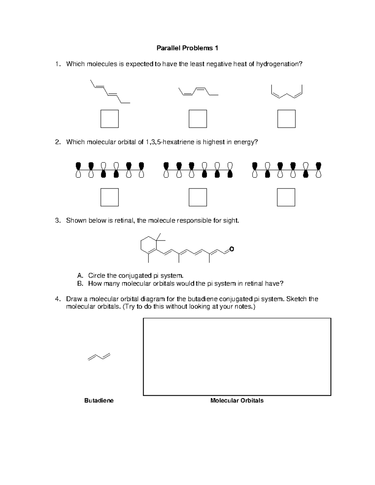 Parallel%20Problems%201 - Parallel Problems 1 Which molecules is ...