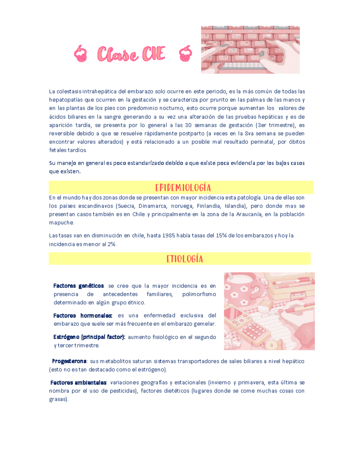 Clase CIE - Colestasis intrahepatica del embarazo + patologías ...