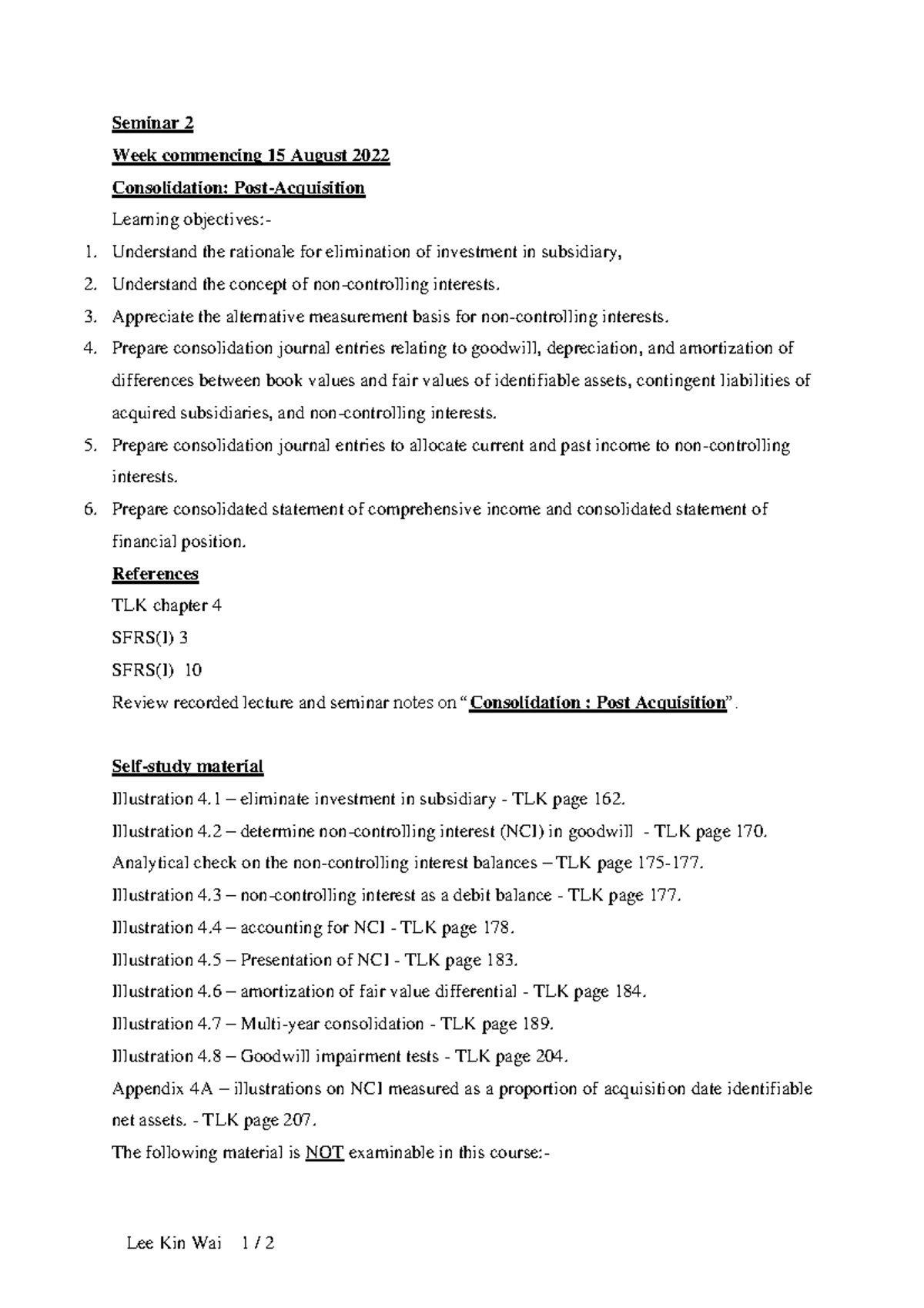 Seminar 2 Questions - Lee Kin Wai 1 / 2 Seminar 2 Week commencing 15 ...