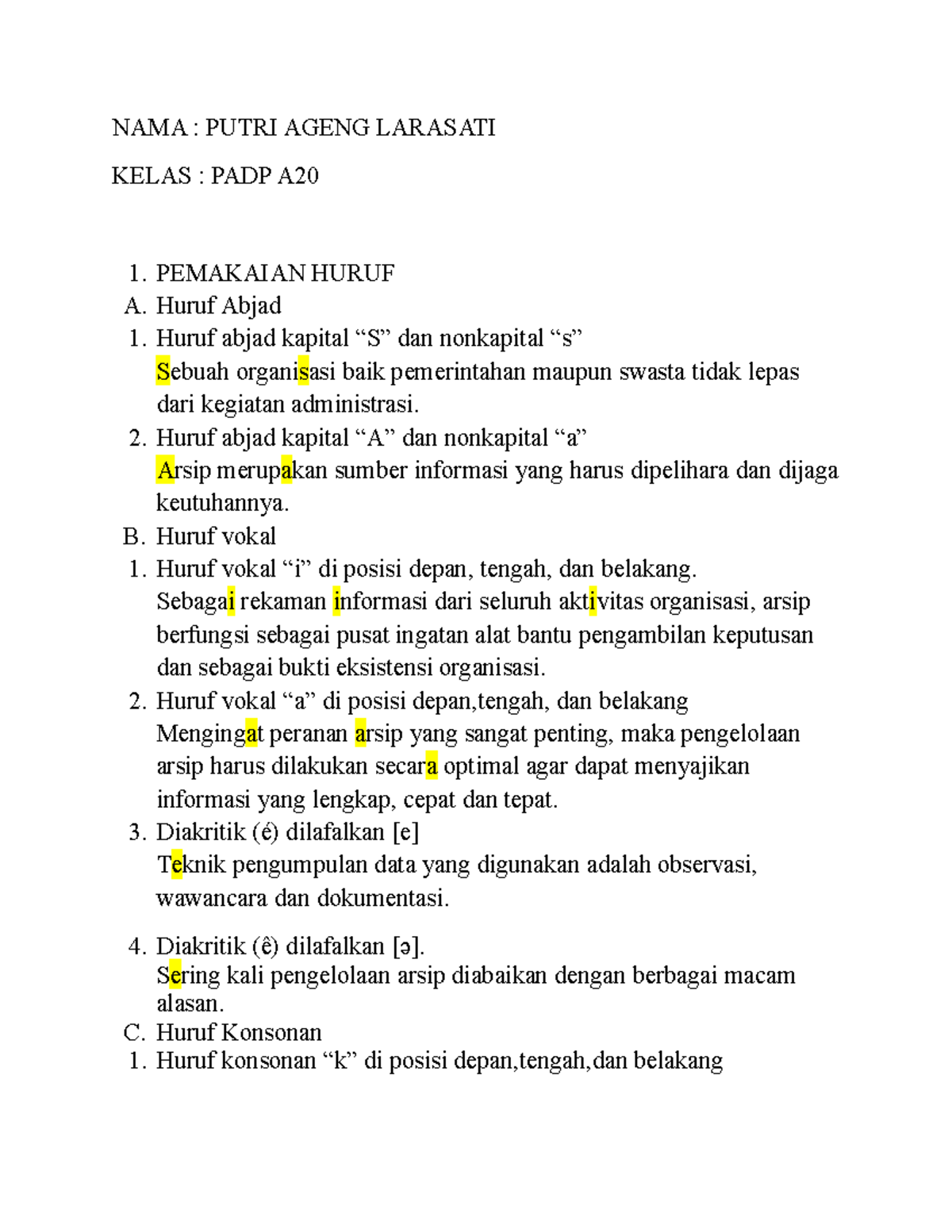 Tugas Puebi Bindo 2020 - NAMA : PUTRI AGENG LARASATI KELAS : PADP A 1 ...