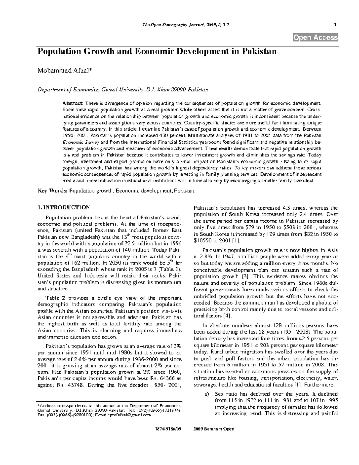 Todemoj21 The Open Demography Journal, 2009, 2, 17 1 18749186/09