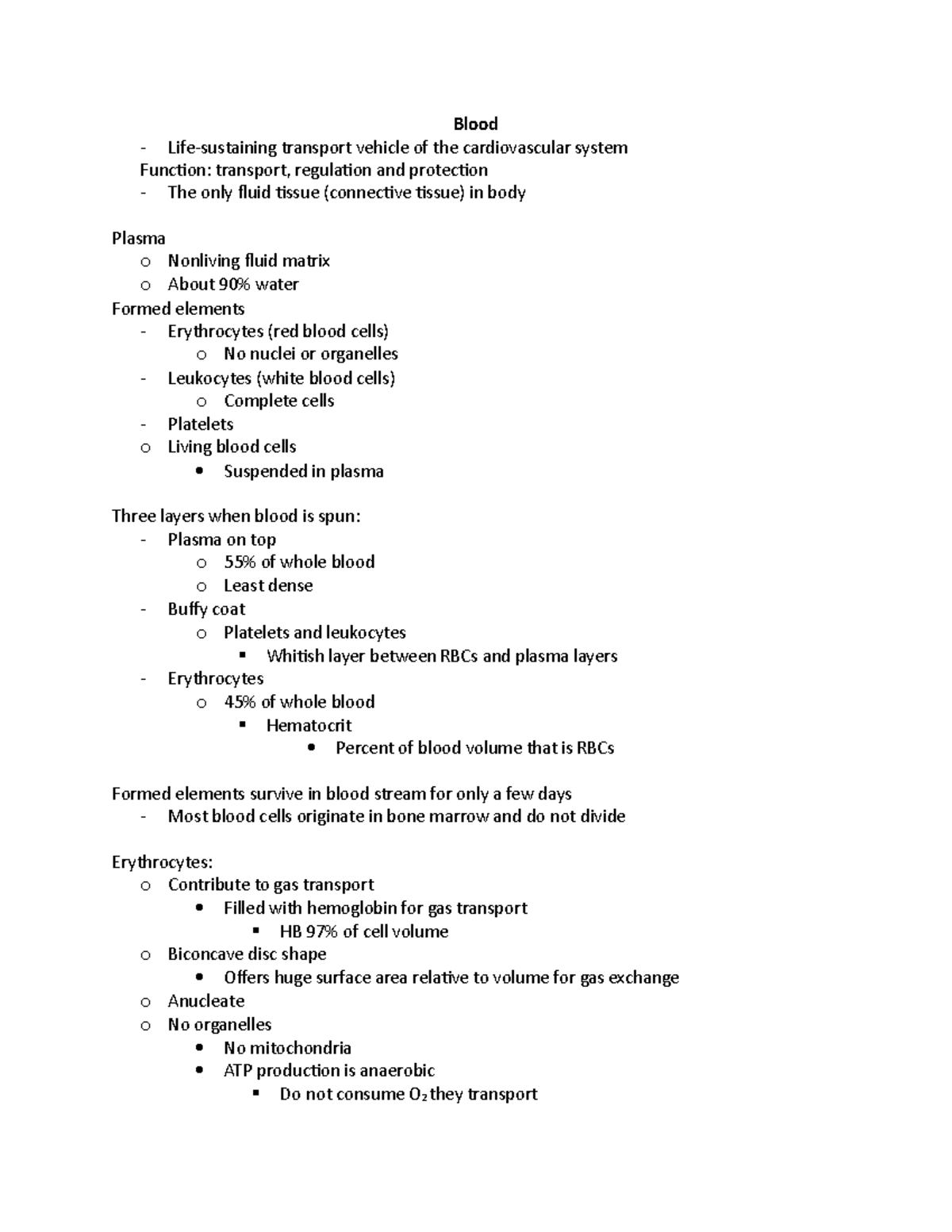 Blood - A&P for those in the nursing program Spring semester with ...