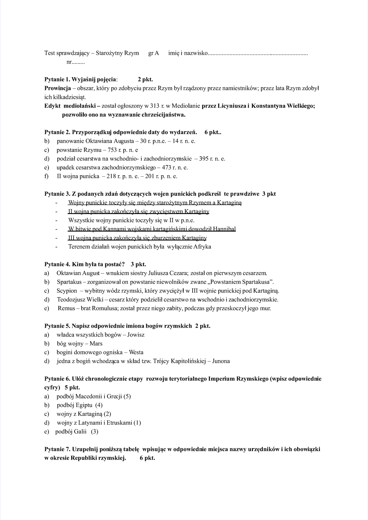 Pdf-staroytny-rzym-sprawdzian compress - Test sprawdzający –Test