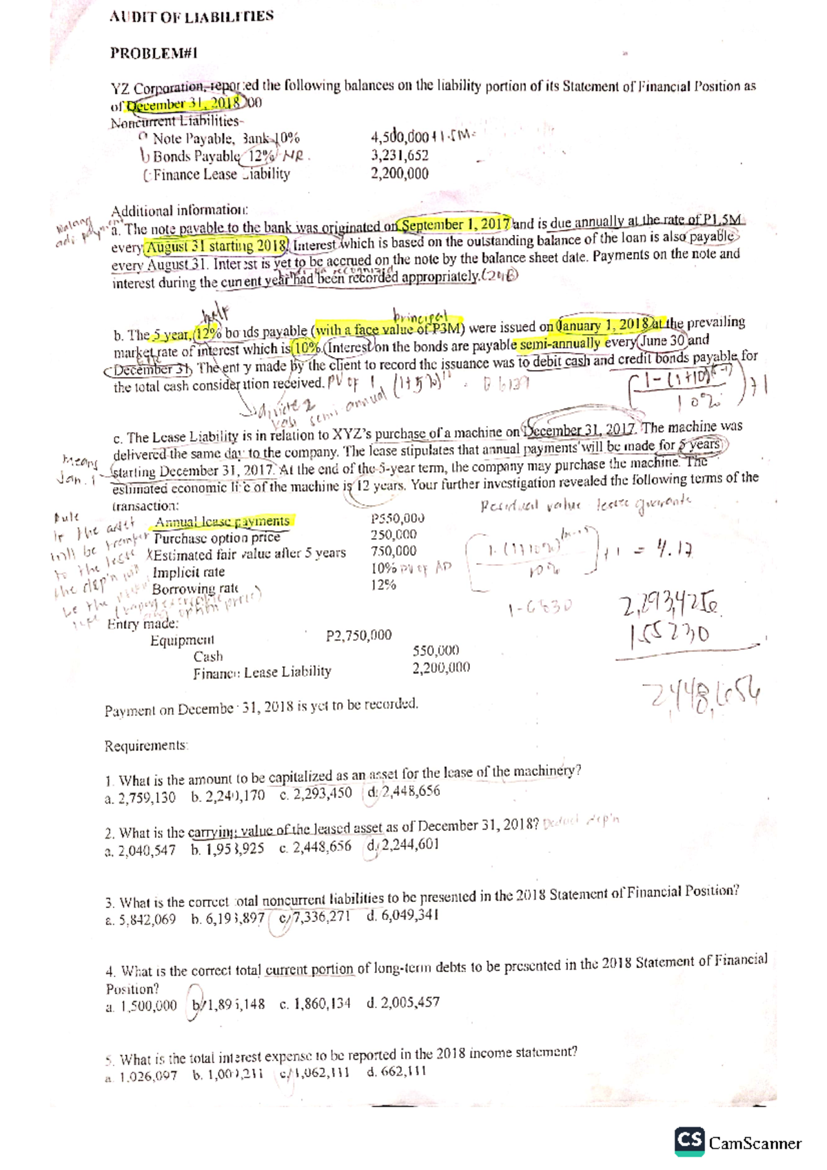 Audit Of Liabilities - Question And Answer - Accountancy - Camscanner 