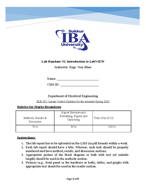 Lab 1 Basic Electronics - Faculty Member:____________________ Dated ...