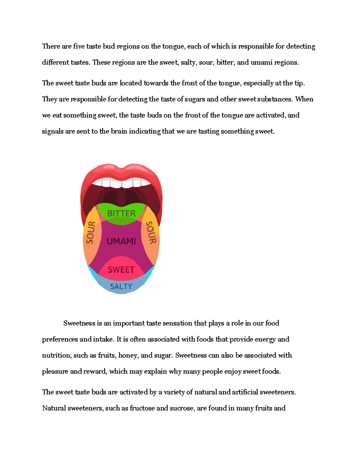 The taste bud regions - There are five taste bud regions on the tongue ...