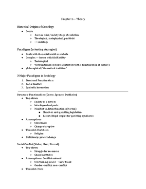 Chapter 1 Sociology Perspective, Theory, And Method - Chapter 1 ...