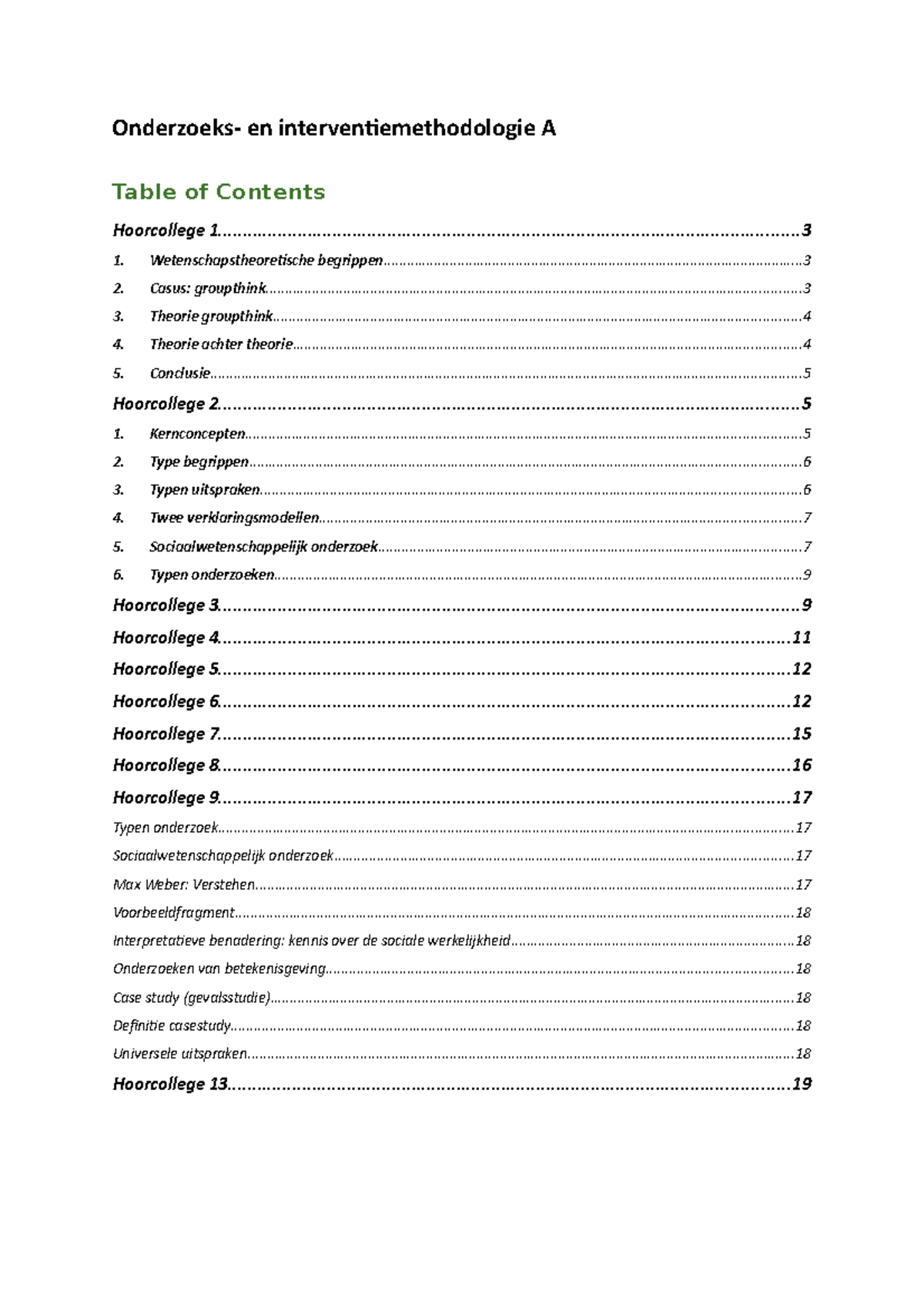 Hoorcolleges OIMA - Onderzoeks- En Interventiemethodologie A ...