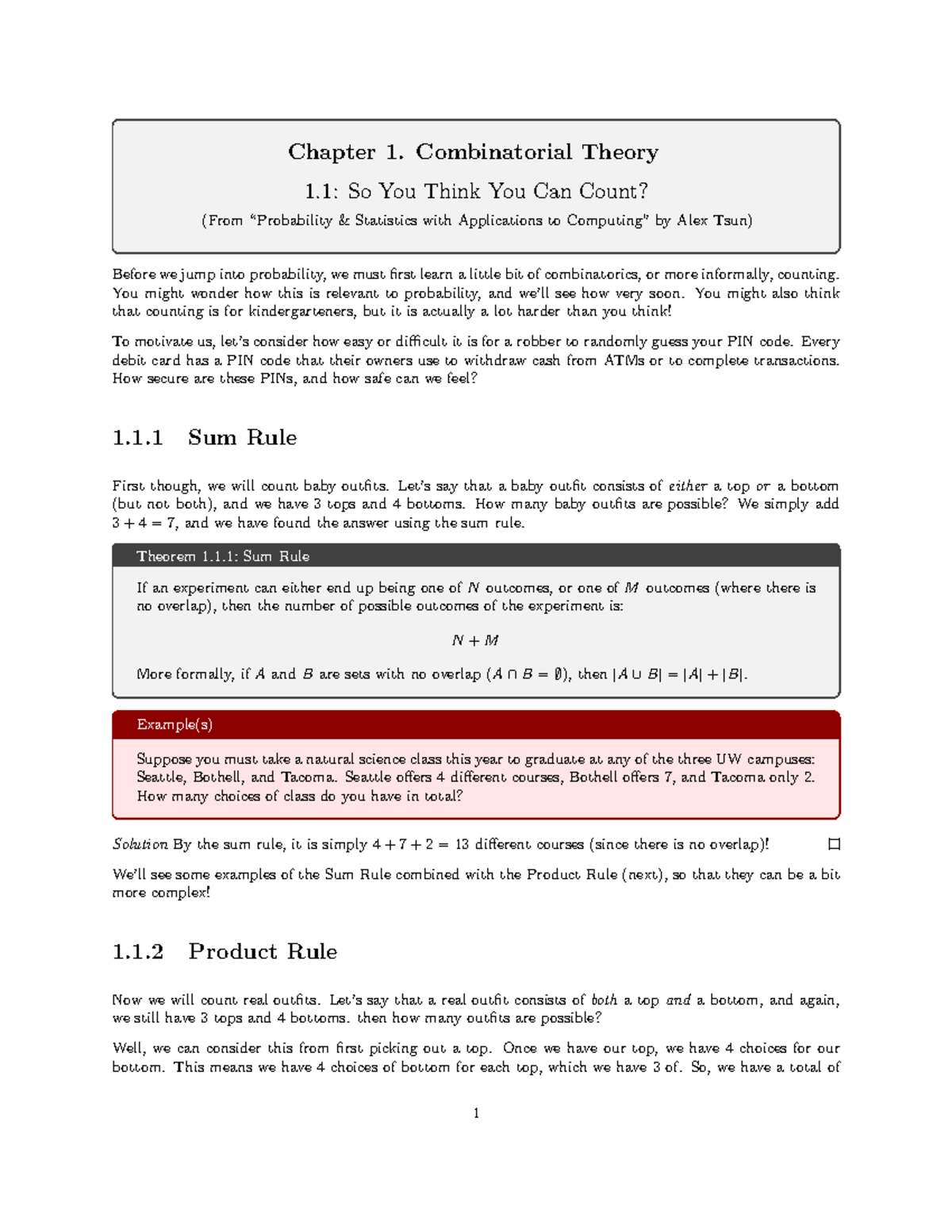 1 - lectuer note - Chapter 1. Combinatorial Theory 1: So You Think You ...