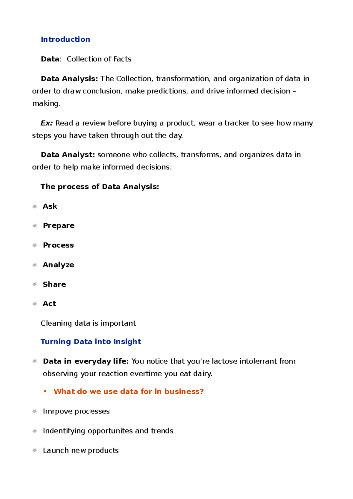 Week 1 - Google's Foundations Of Data - Course 1 - Introduction Data ...