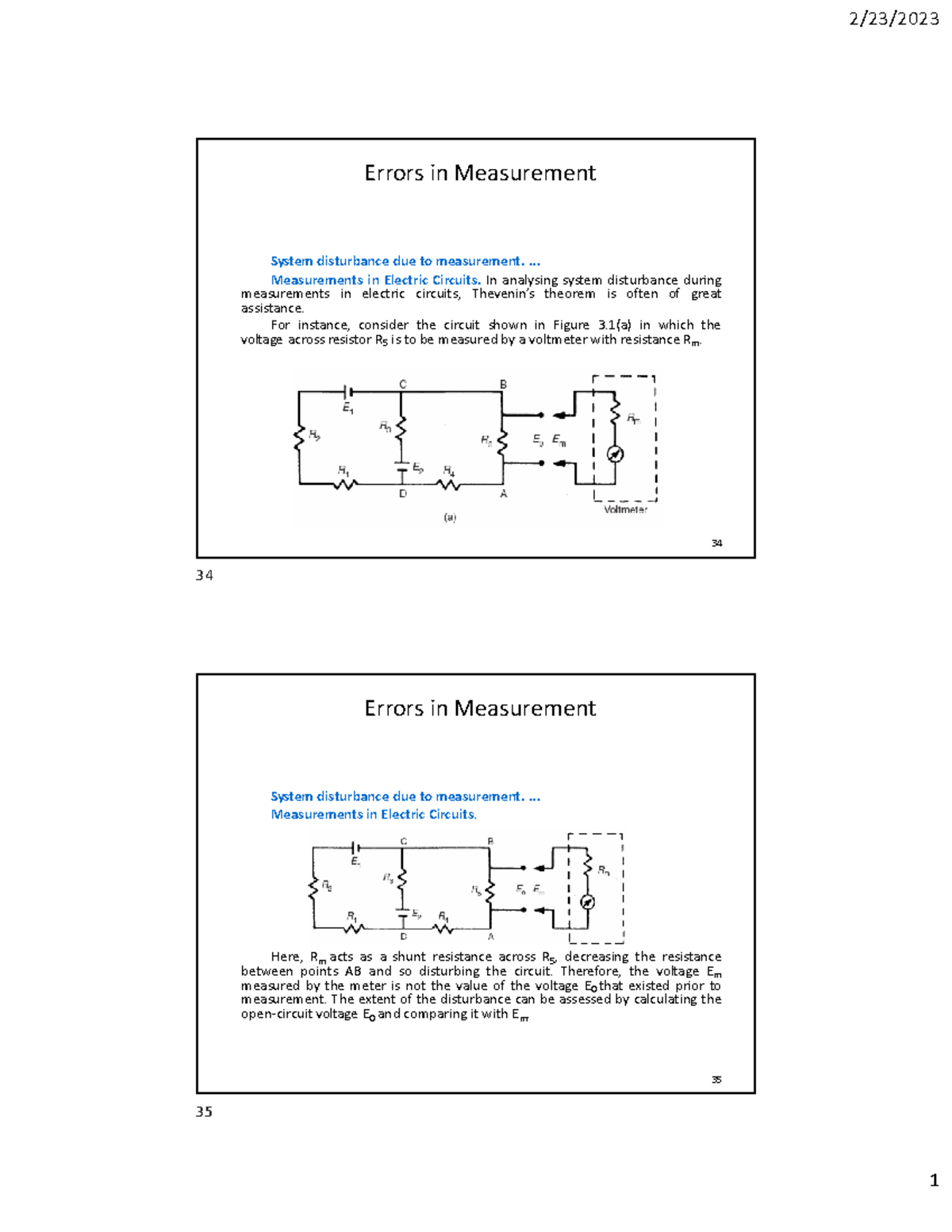 Week 3 B - Instrumentation and Measurement systems (MT 256) - Errors in ...