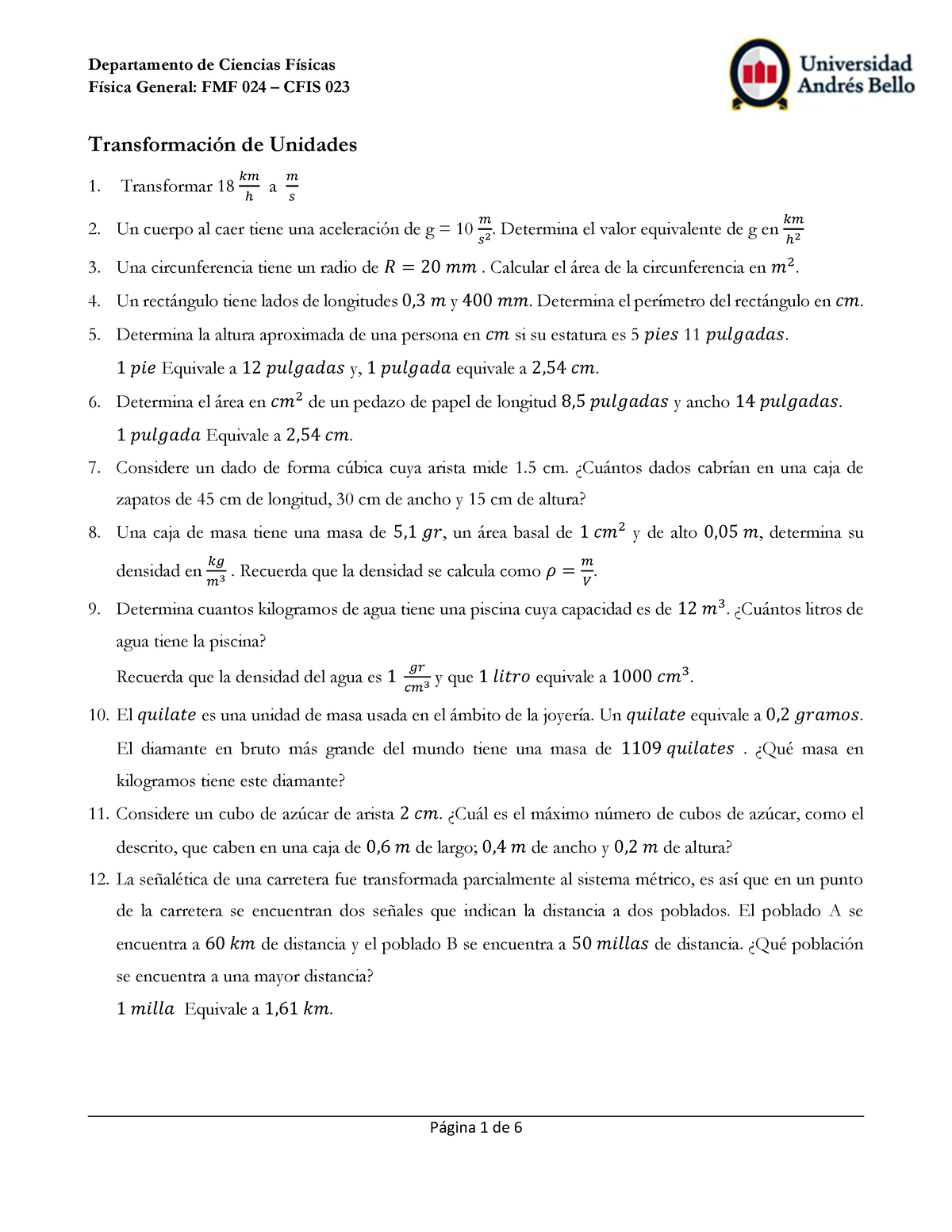 01 Guia Fisica General Guía Conversión Física General Fmf 024 Cfis 023 Transformación De 7253