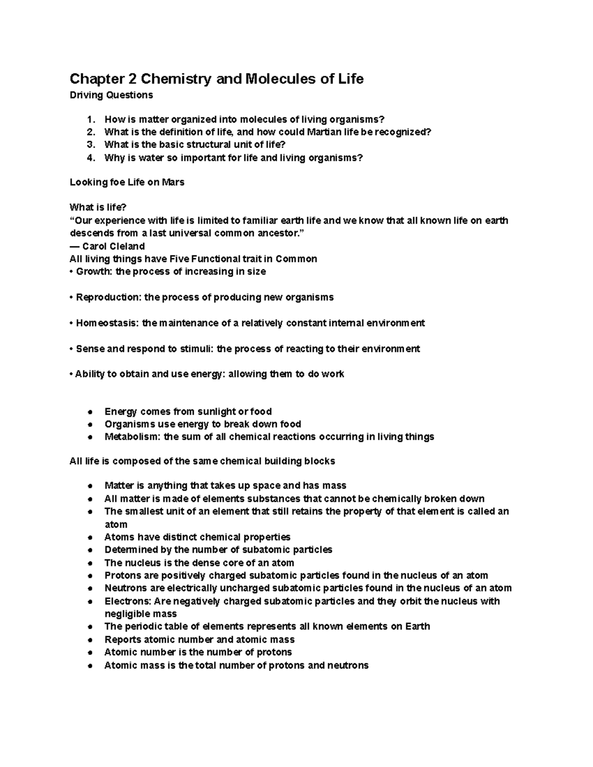EDS CH. 2 PT 1 Part 1 of chapter 2 of eds 1032 Chapter 2 Chemistry