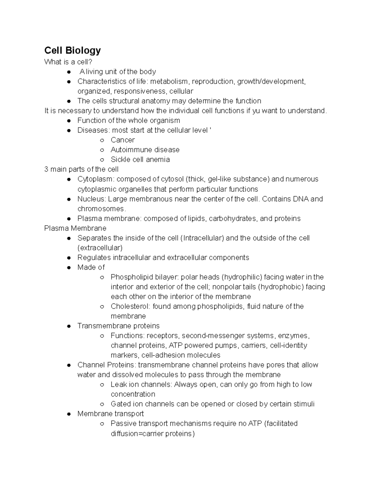 Untitled document - This is for cell biology. Parts of the cell and how ...