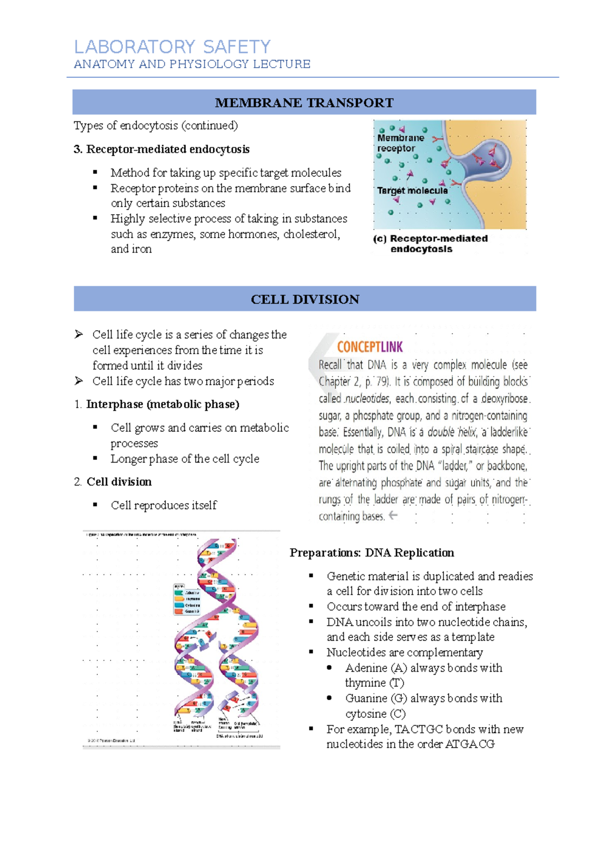 Laboratory Safety Biochem Lab - ANATOMY AND PHYSIOLOGY LECTURE Types of ...
