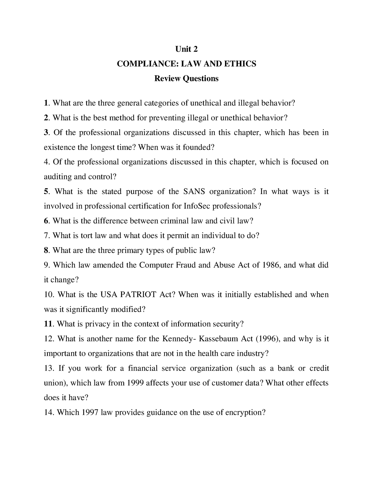 unit-2-review-questions-unit-2-compliance-law-and-ethics-review