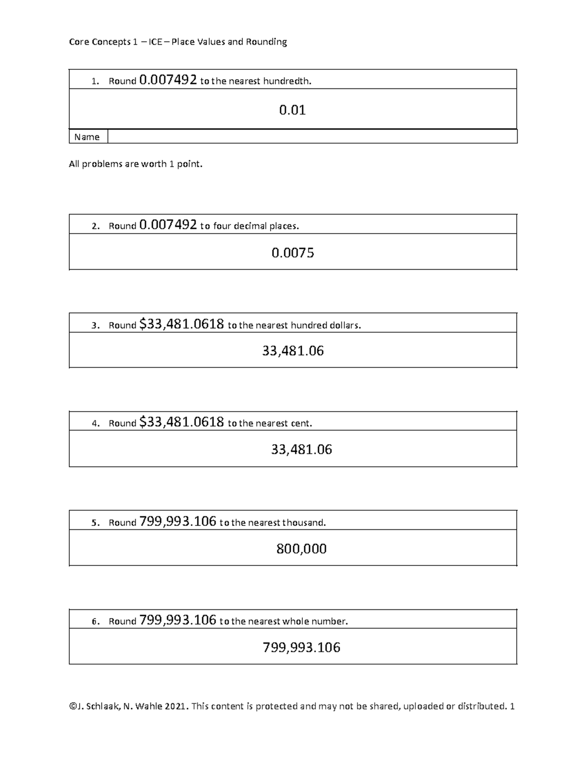 Core+Concepts+1+-+ICE+2 - Core Concepts 1 – ICE – Place Values and ...
