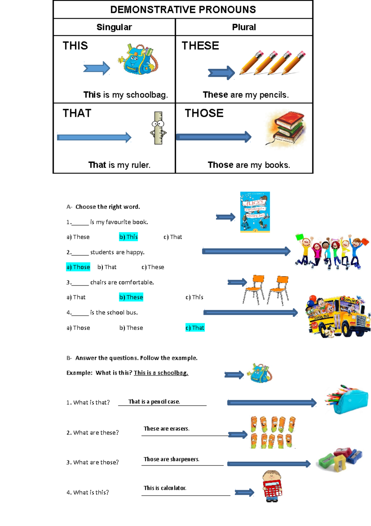 Demonstrative Pronouns - DEMONSTRATIVE PRONOUNS Singular Plural THIS ...