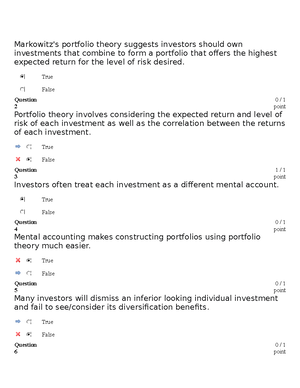 Quiz 1 (BFinance) - Behavioral Finance - Psychological Biases Can ...