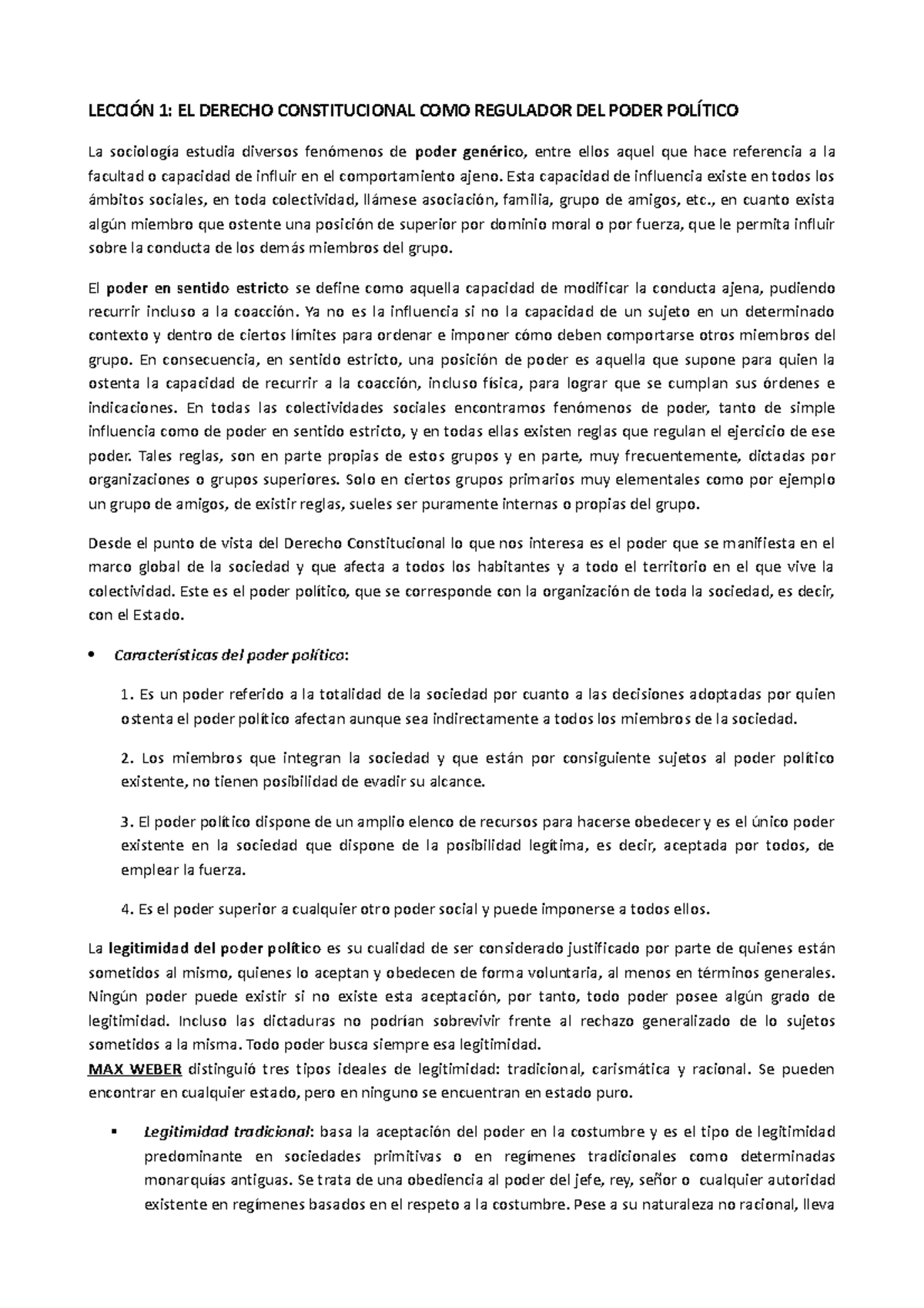 TEMA 1 .- EL Derecho Constitucional COMO Regulador DEL Poder Político ...