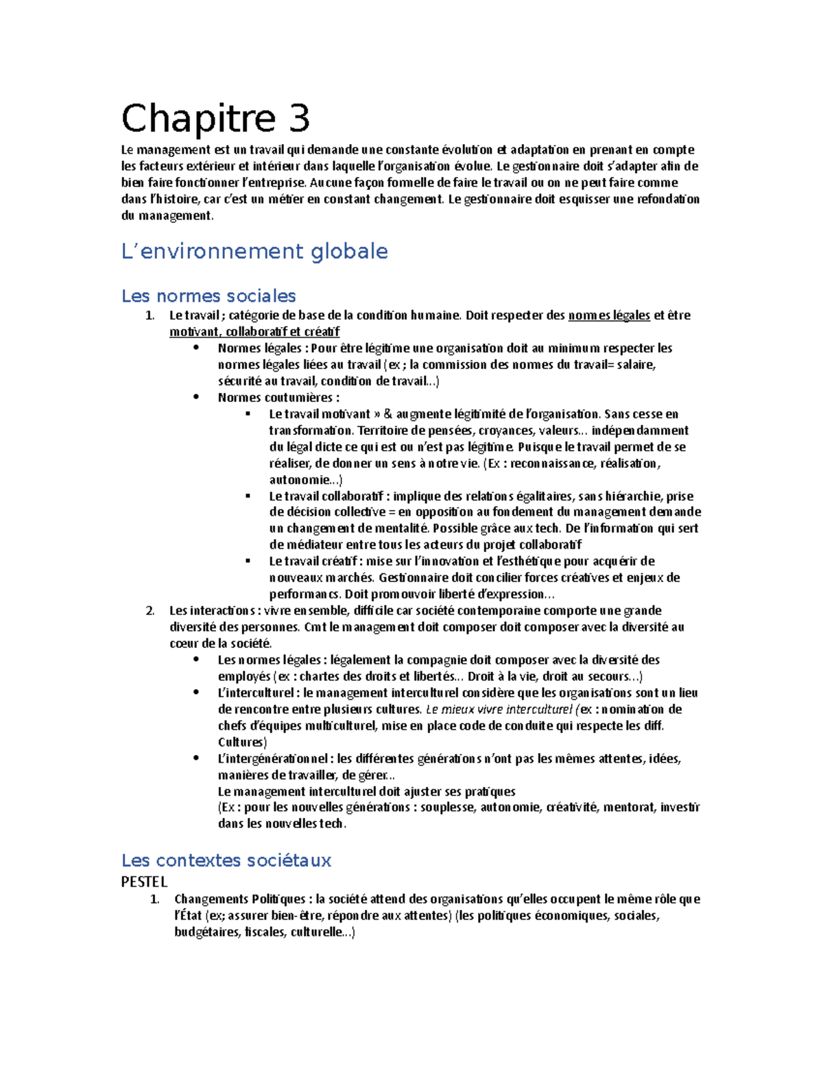 Notes-management - Notes De Cours 1-7 - Chapitre 3 Le Management Est Un ...