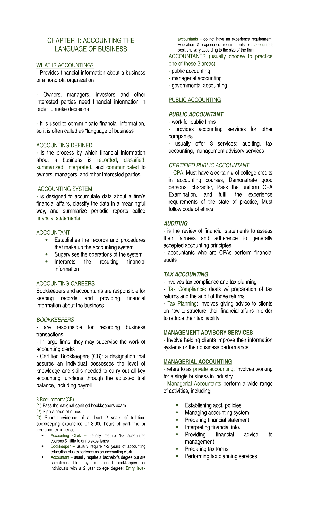 F Dnacct Chapter#1 - Accounting Chapter 1 - CHAPTER 1: ACCOUNTING THE ...