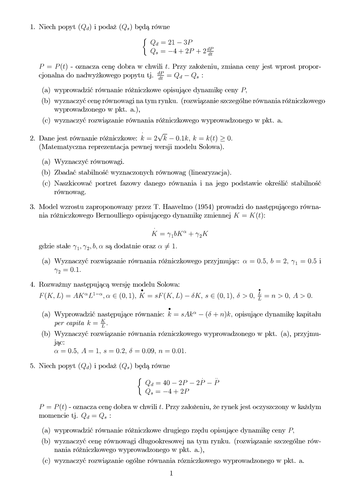 Kolokwium Zadania Iv Niech Popyt Q D I Poda ∑ Z Q S Bæed æa RÛwne Q D 21 3 P Q S 4 9138