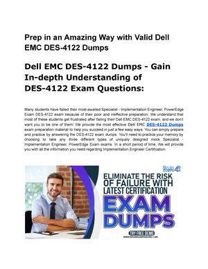 Prep in an Amazing Way with Valid Dell EMC DES-4122 Dumps - We understand  that most of these - Sns-Brigh10