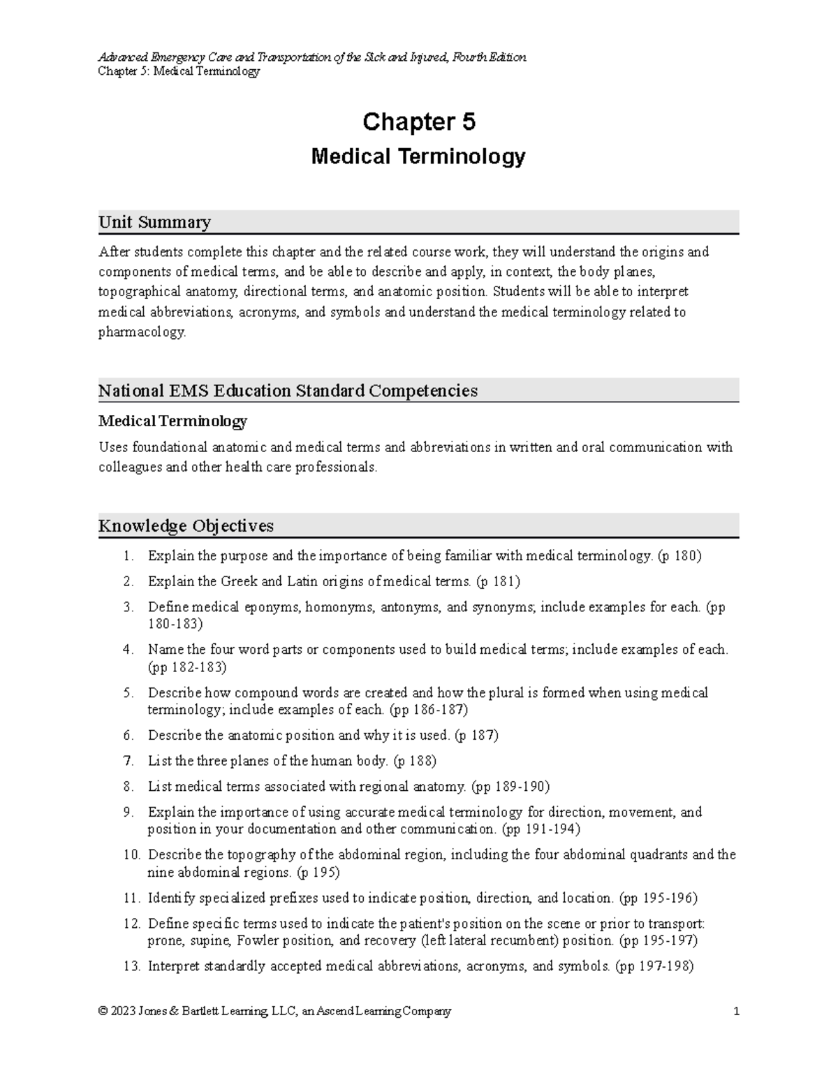 medical terminology chapter 5 case study