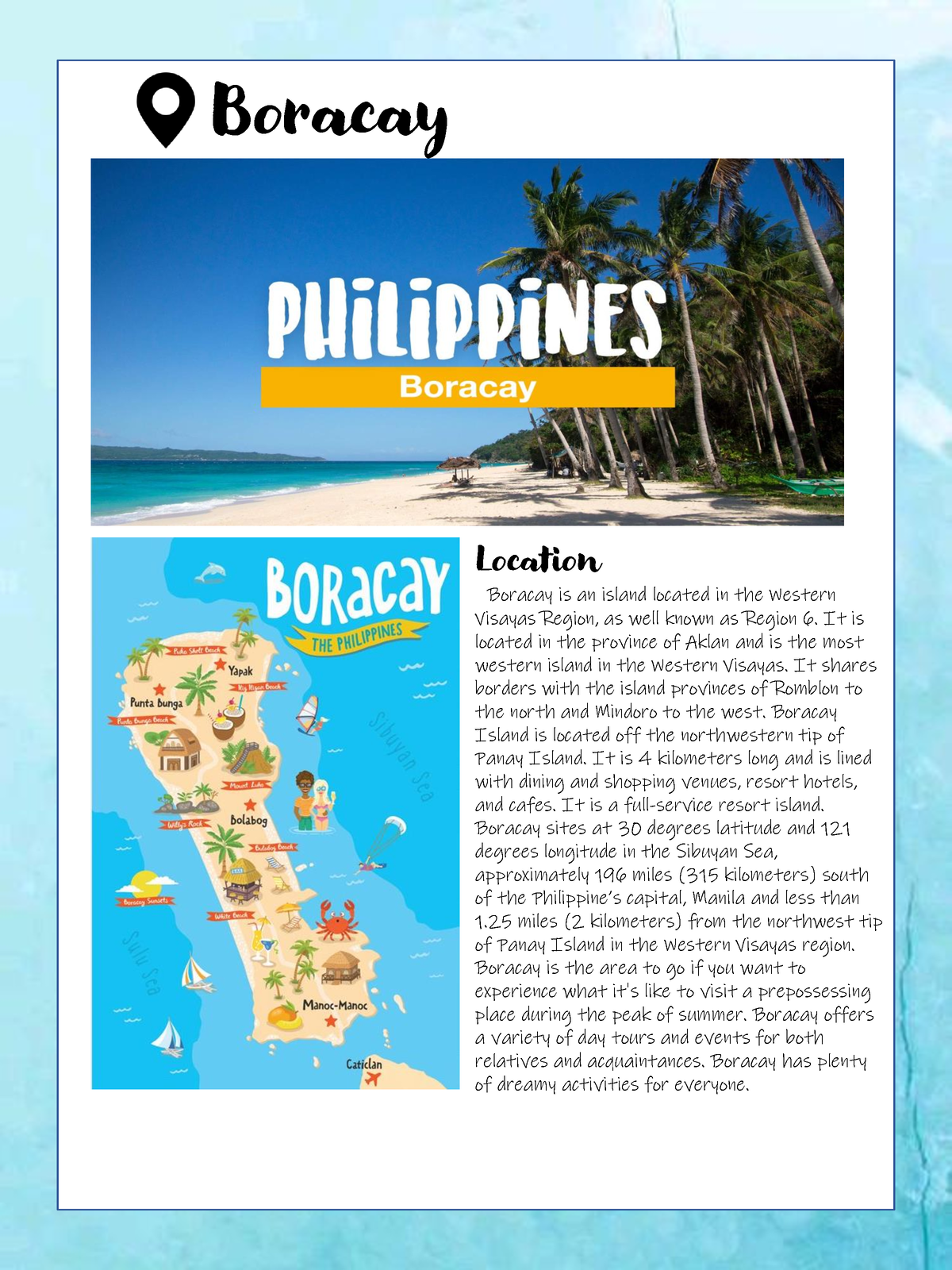 boracay description essay brainly