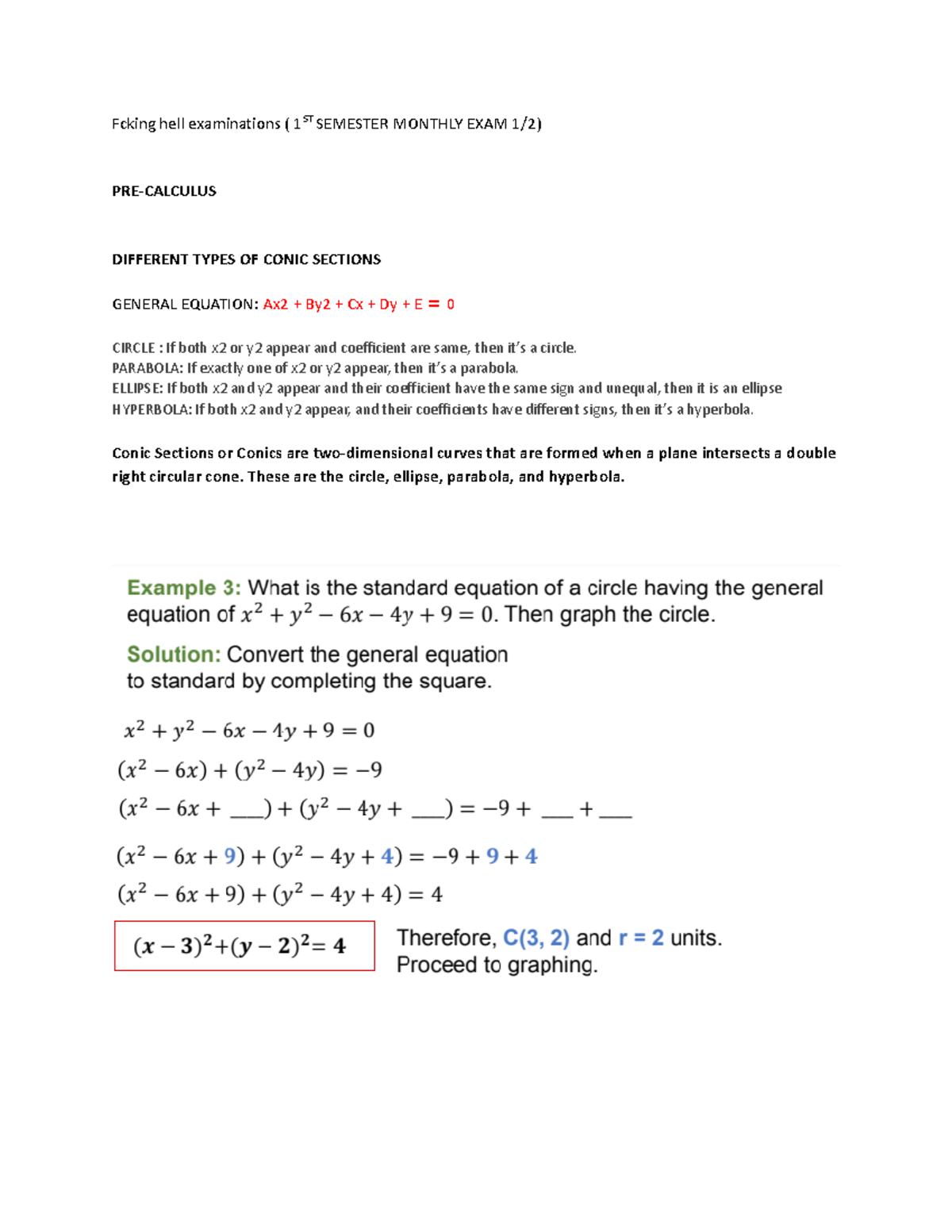 Fcking hell examinations Precalculus - Fcking hell examinations ( 1ST ...