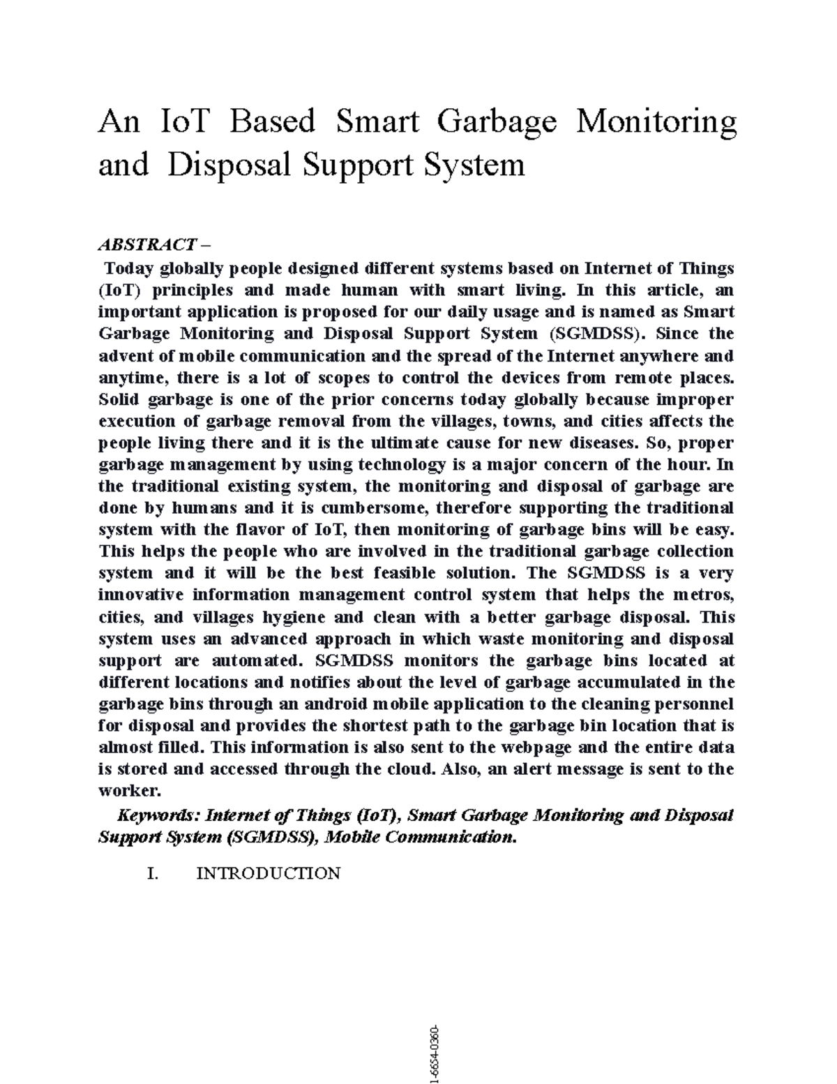An Io T Based Smart Garbage Monitoring and Disposal Support System - An ...