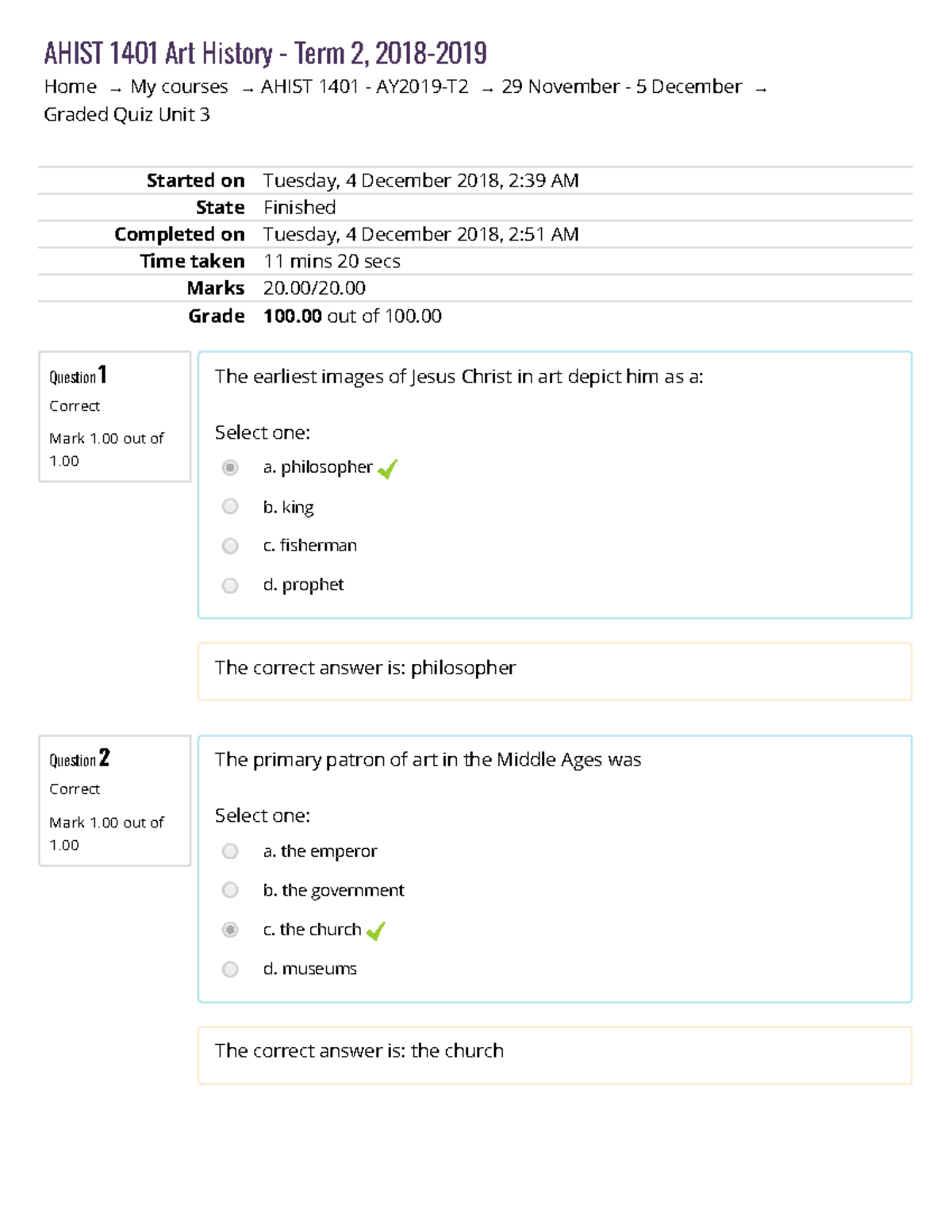 Graded Quiz Unit 3 - Home →My Courses →AHIST 1401 - AY2019-T2 →29 ...