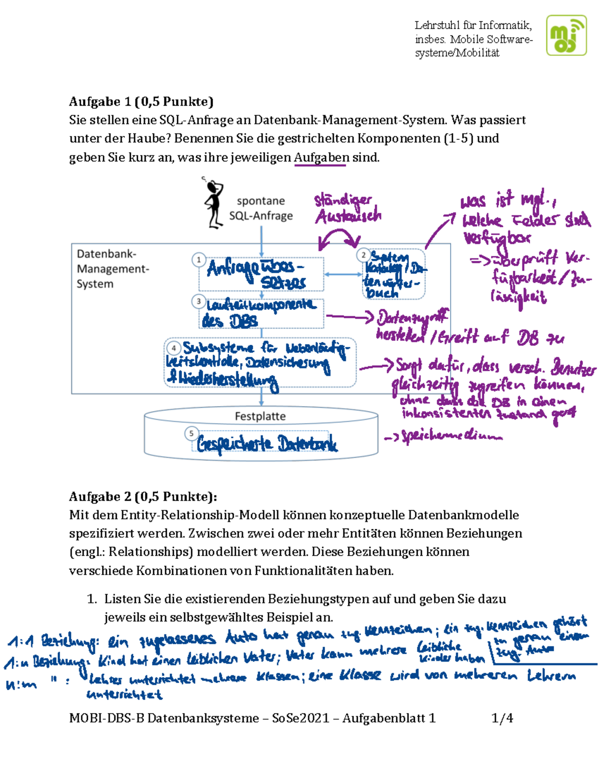 MOBI Übung 1 - SommerSe - MOBI-DBS-B Datenbanksysteme – SoSe2021 ...