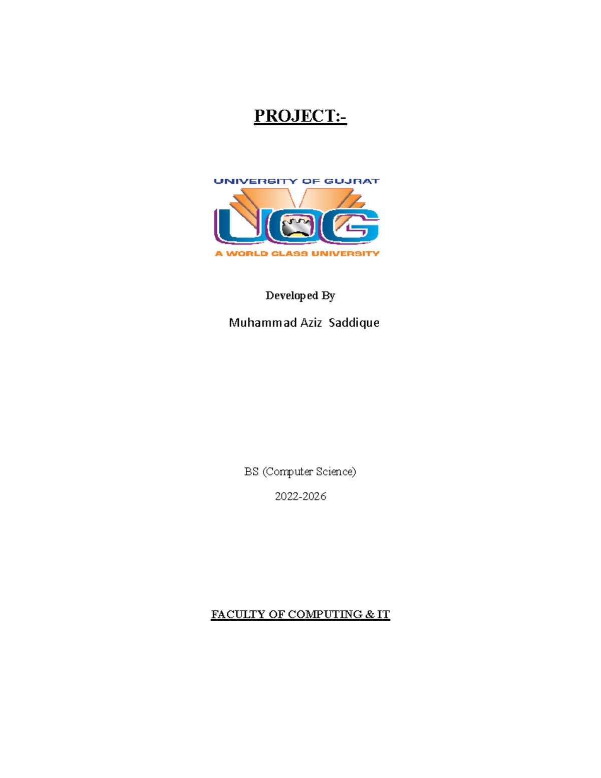 Projects final - PROJECT IN C++ - PROJECT:- Developed By Muhammad Aziz ...