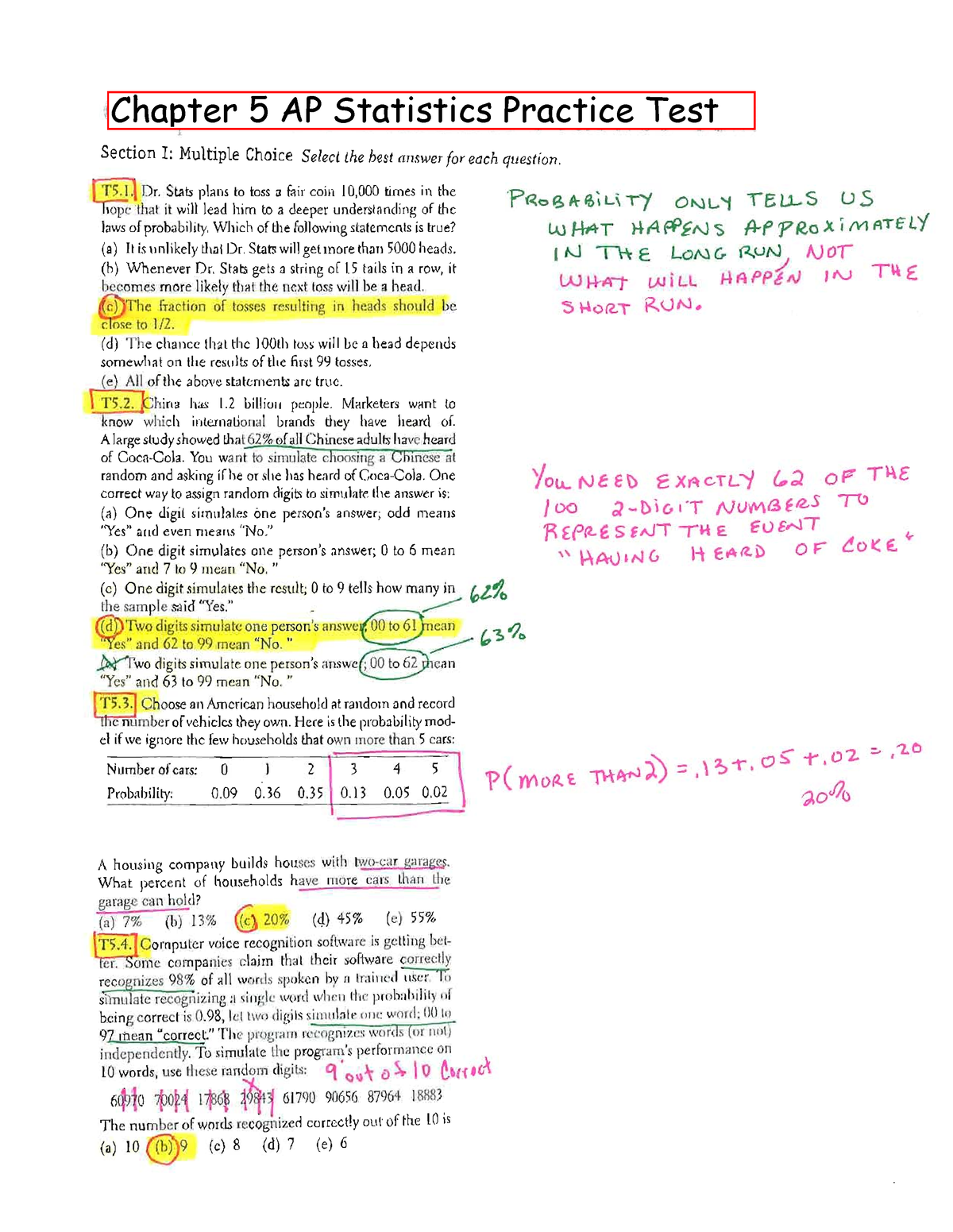 chapter 20 ap stats homework answers