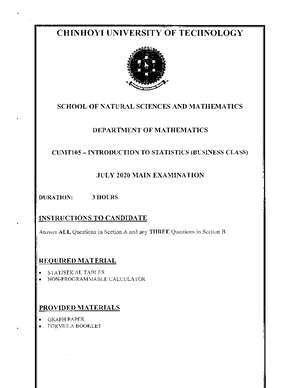 CUMT105 July 2020 - October 2020 Normal