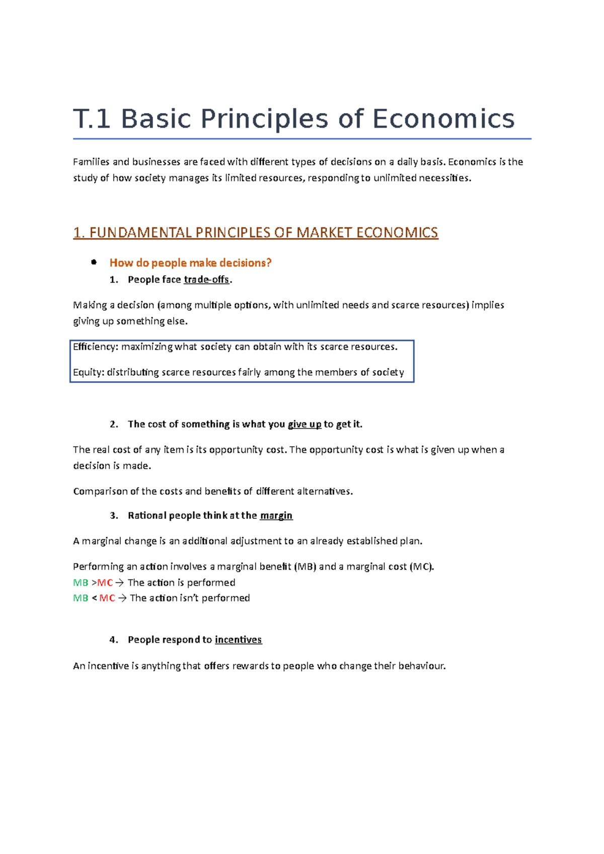 T.1 Basic Principles of Economics - T Basic Principles of Economics ...