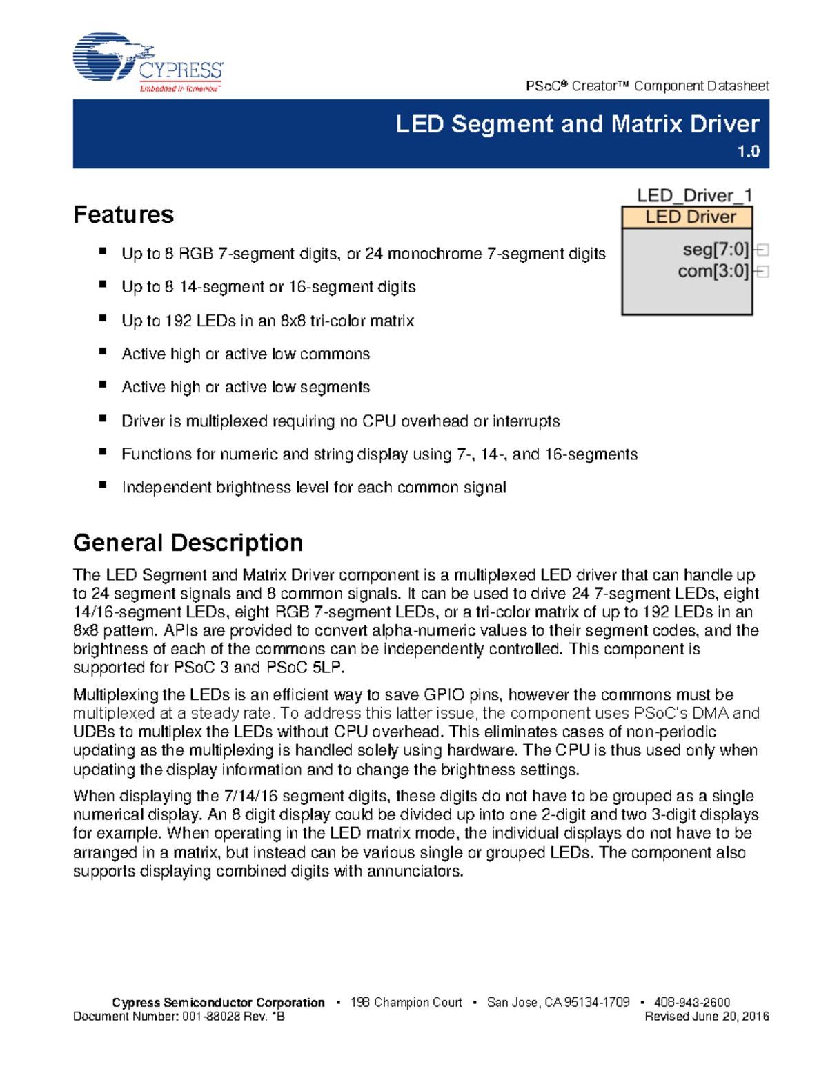 Infineon-Component LED Segment and Matrix Driver V1.0-Software Module ...