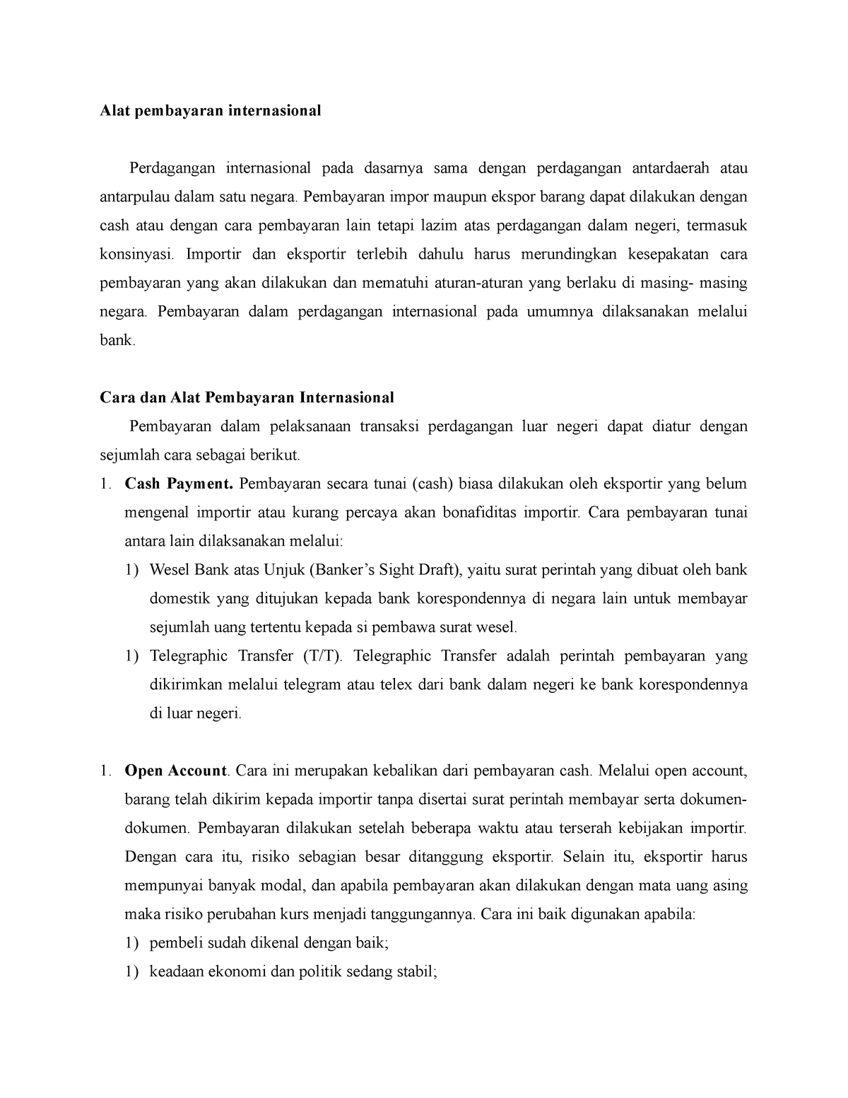 Alat Pembayaran Perdagangan Internasional - Alat Pembayaran ...