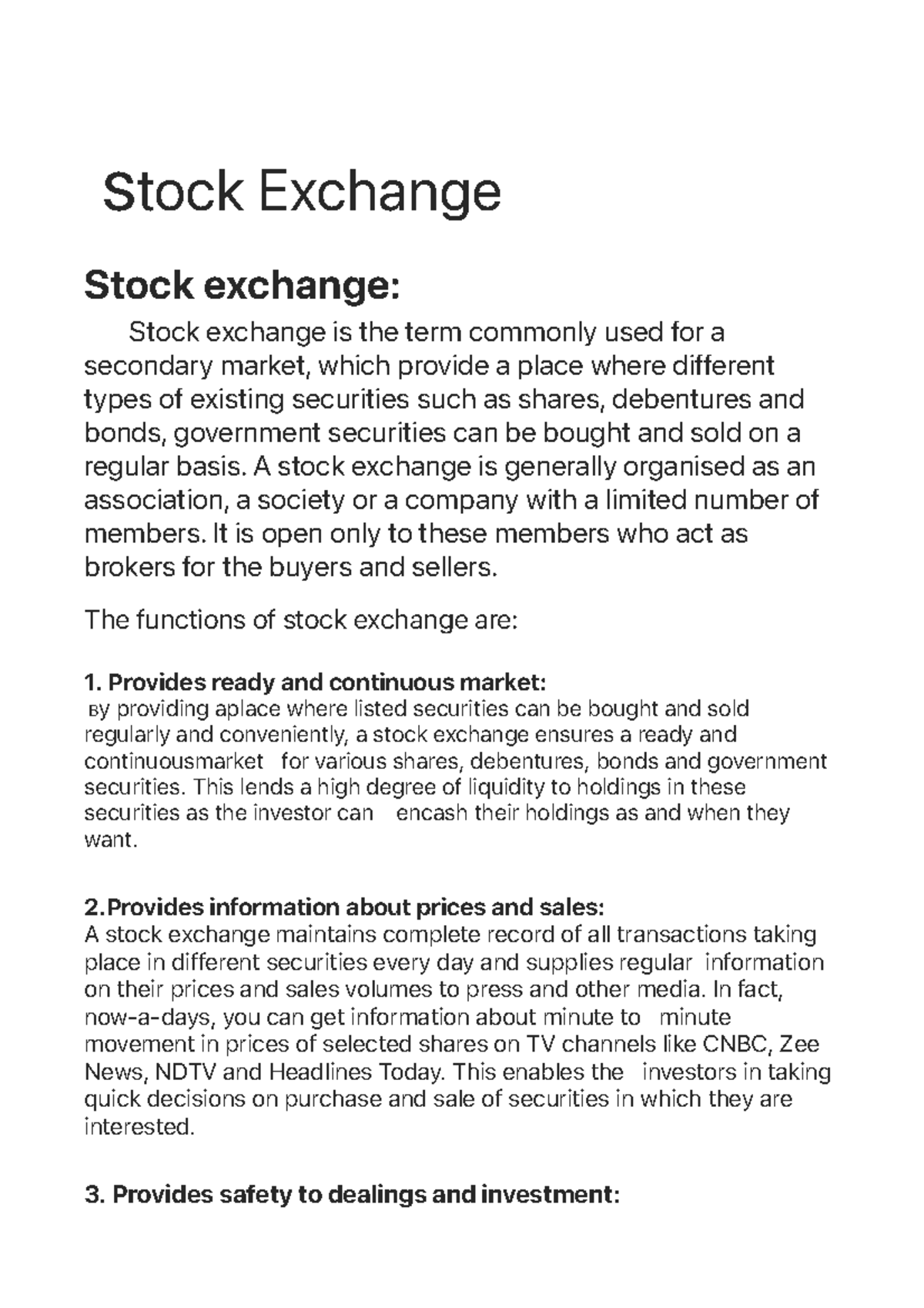 Stock Exchange - stock Exchange Stock exchange: Stock exchange is the ...